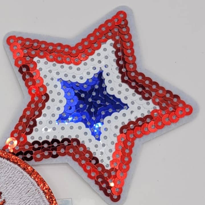 Texas Transfers - Wholesale Patch - 3" Sequin Stars Iron On Patches1