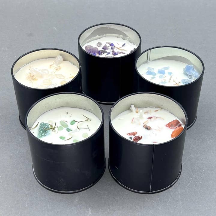 Crystal River Gems LLC - Wholesale Travel candles - Closeout Set of Mixed Gemstone Hypoallergenic Soy Wax Candles