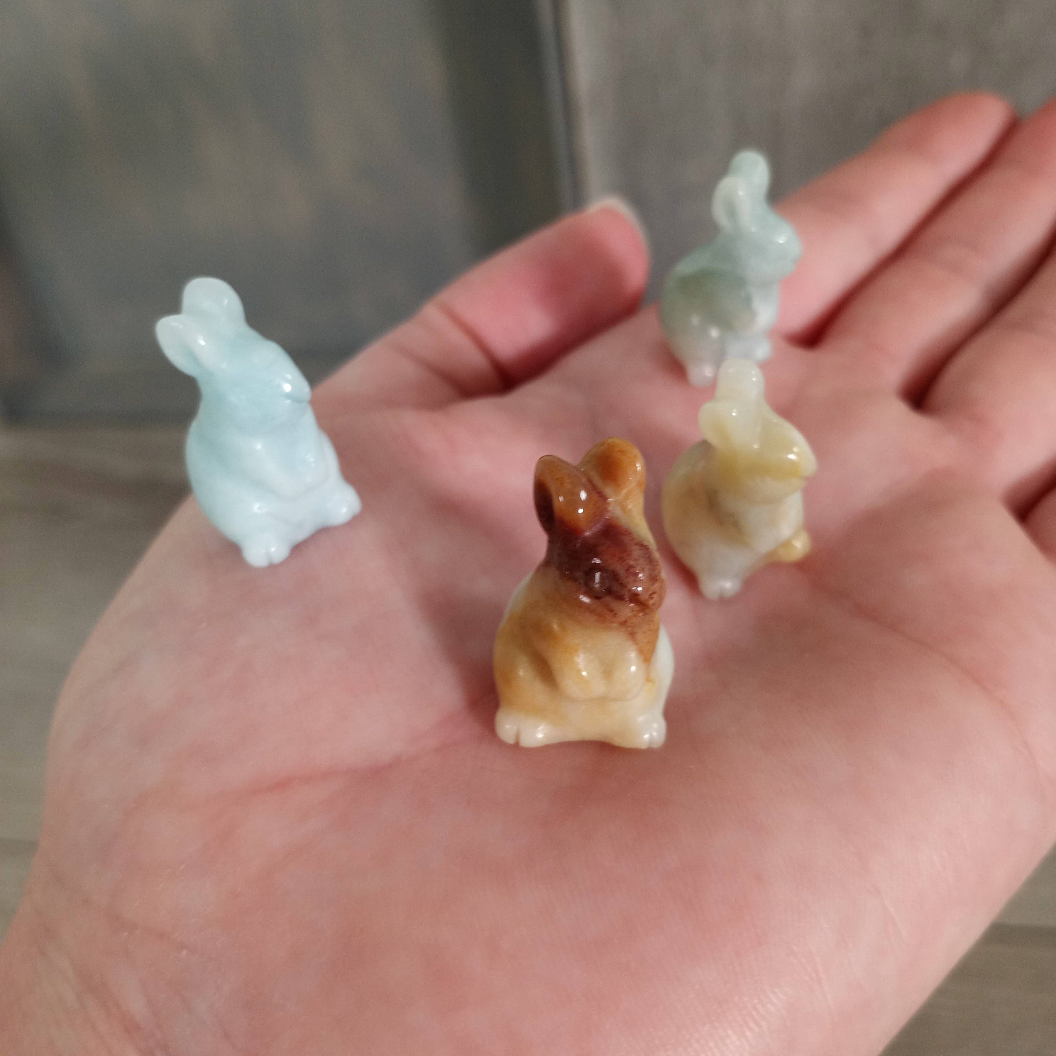 Keystone Crystals - Wholesale Decorative Figurine - Bunny Rabbit Figurine Small Carved Gemstone Figurine11
