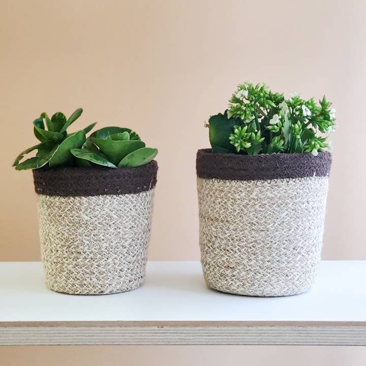 KORISSA - Vente Paniers - Panier de rangement tissé à la main • Panier à plantes Agora - Marron