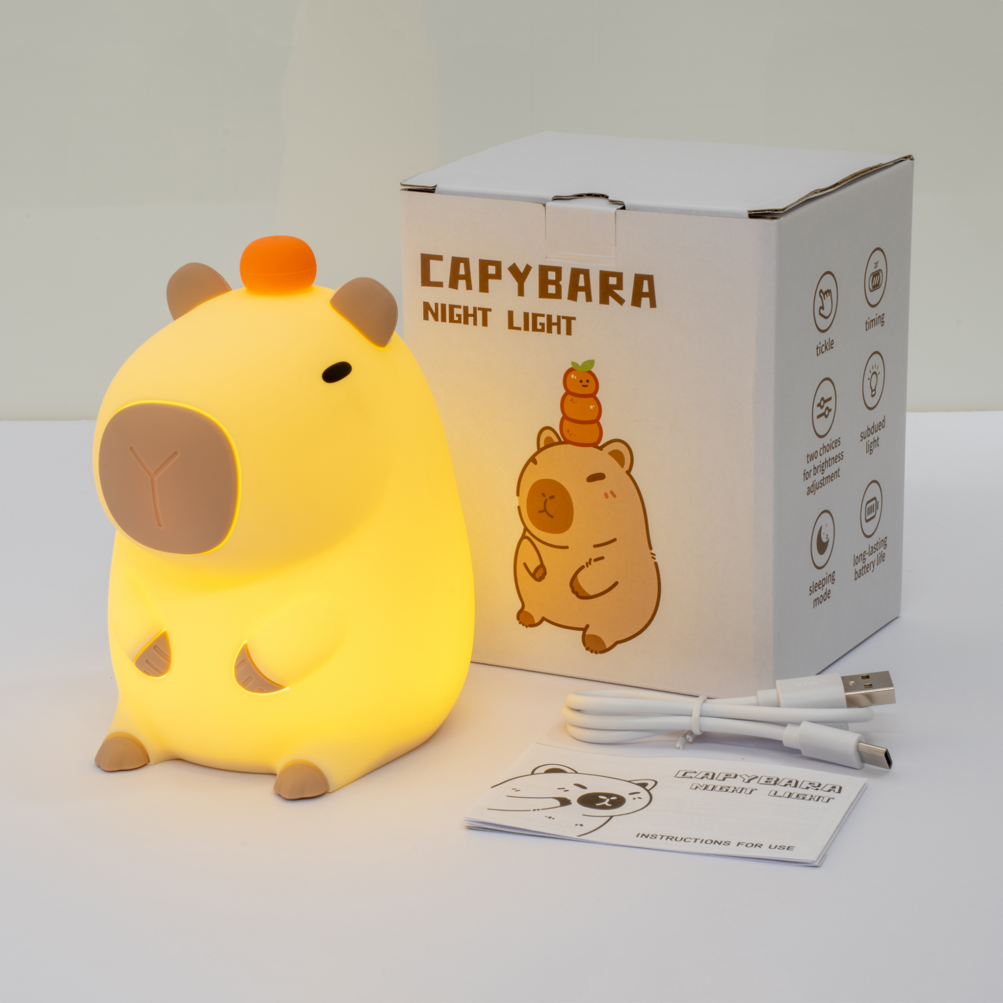 Zoe Sage - Wholesale Night light – Child & baby - Capybara LED Night Light USB Rechargeable Animal Touch Control Lamp6