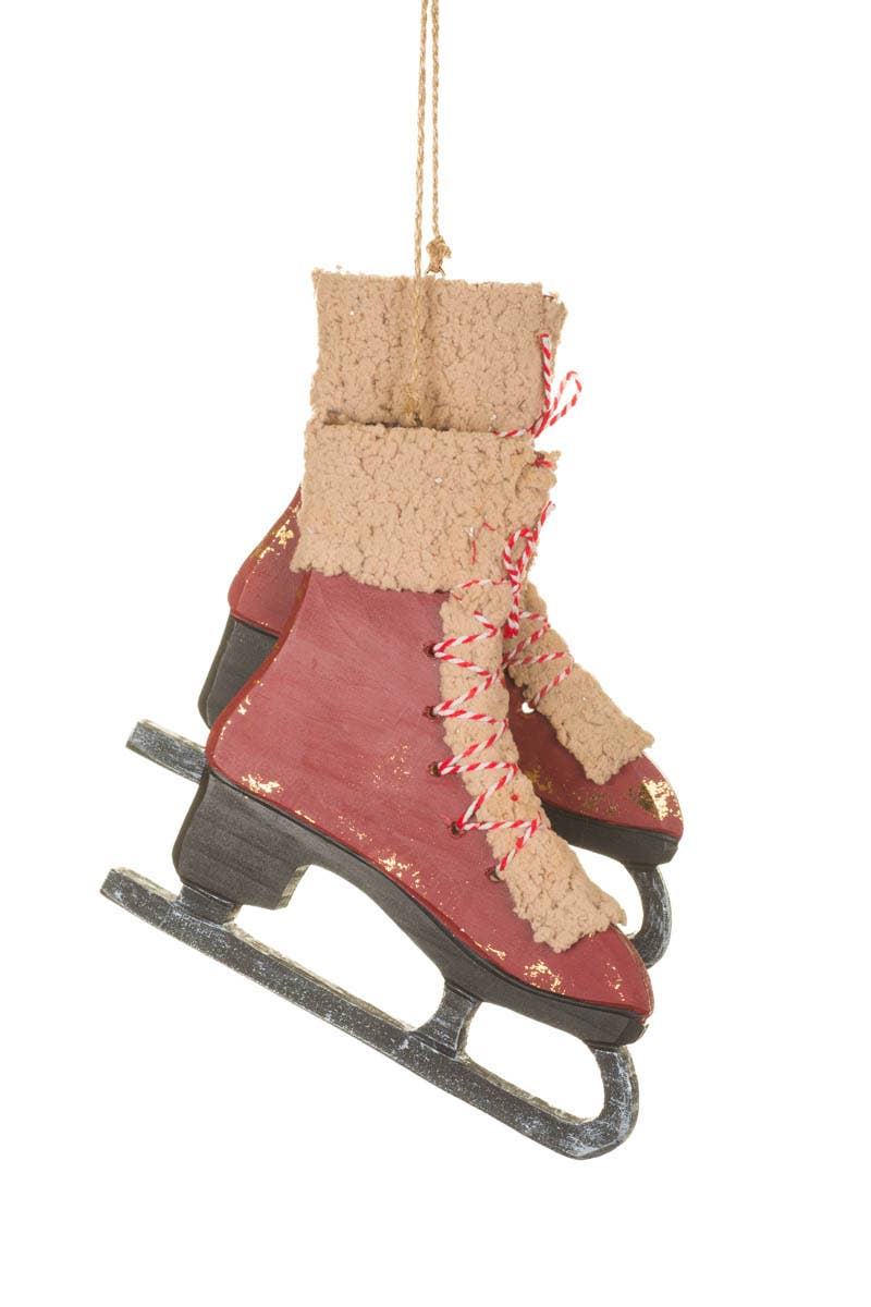 Starlight Collection - Wholesale Ornament - NEW-Red Ice Skates Ornament With Bells1