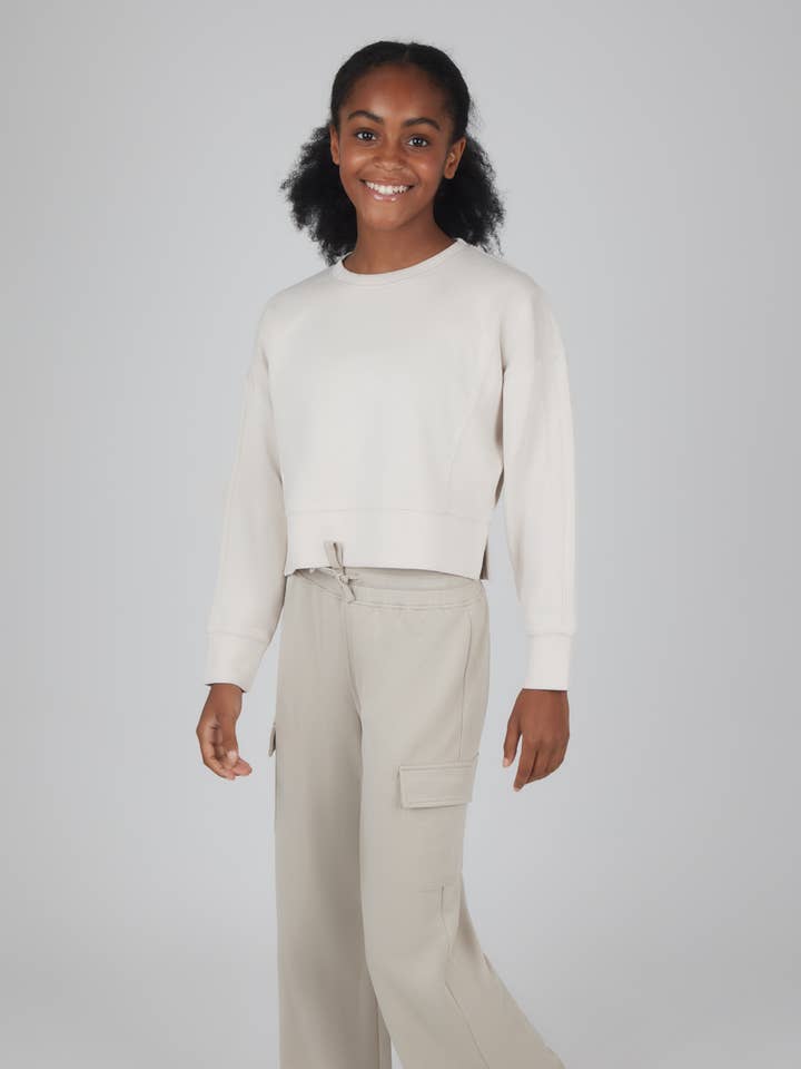 Mädchen-Set aus Taucherpullover und Cargo-Hose mit weitem Bein für den Großhandel von 90 Degree by Reflex & Yogalicious