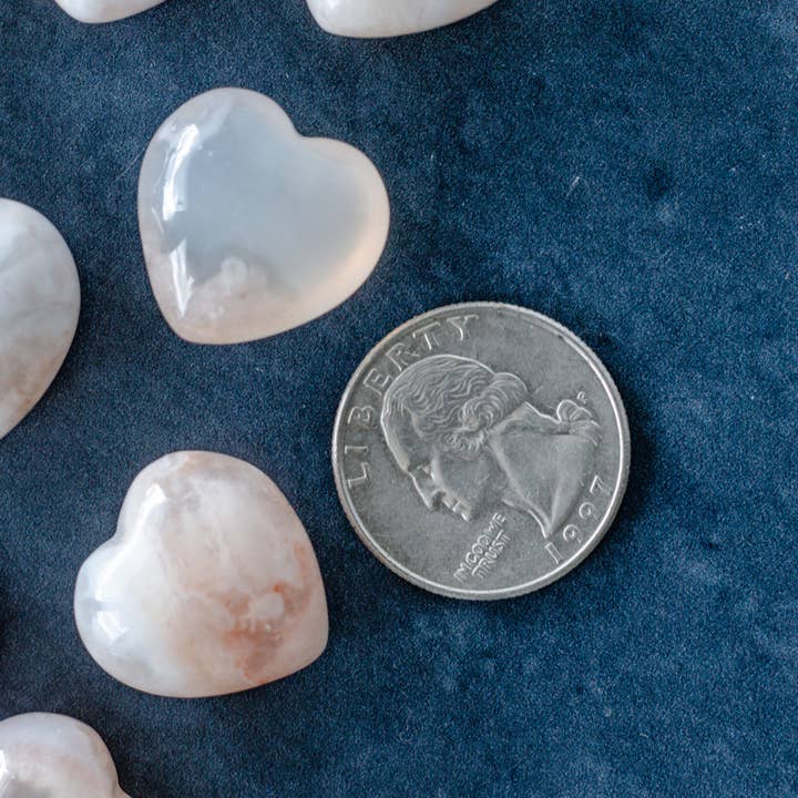 Selene Stone - Wholesale Spiritual Stone/Crystal - Flower Agate Extra Small Heart4