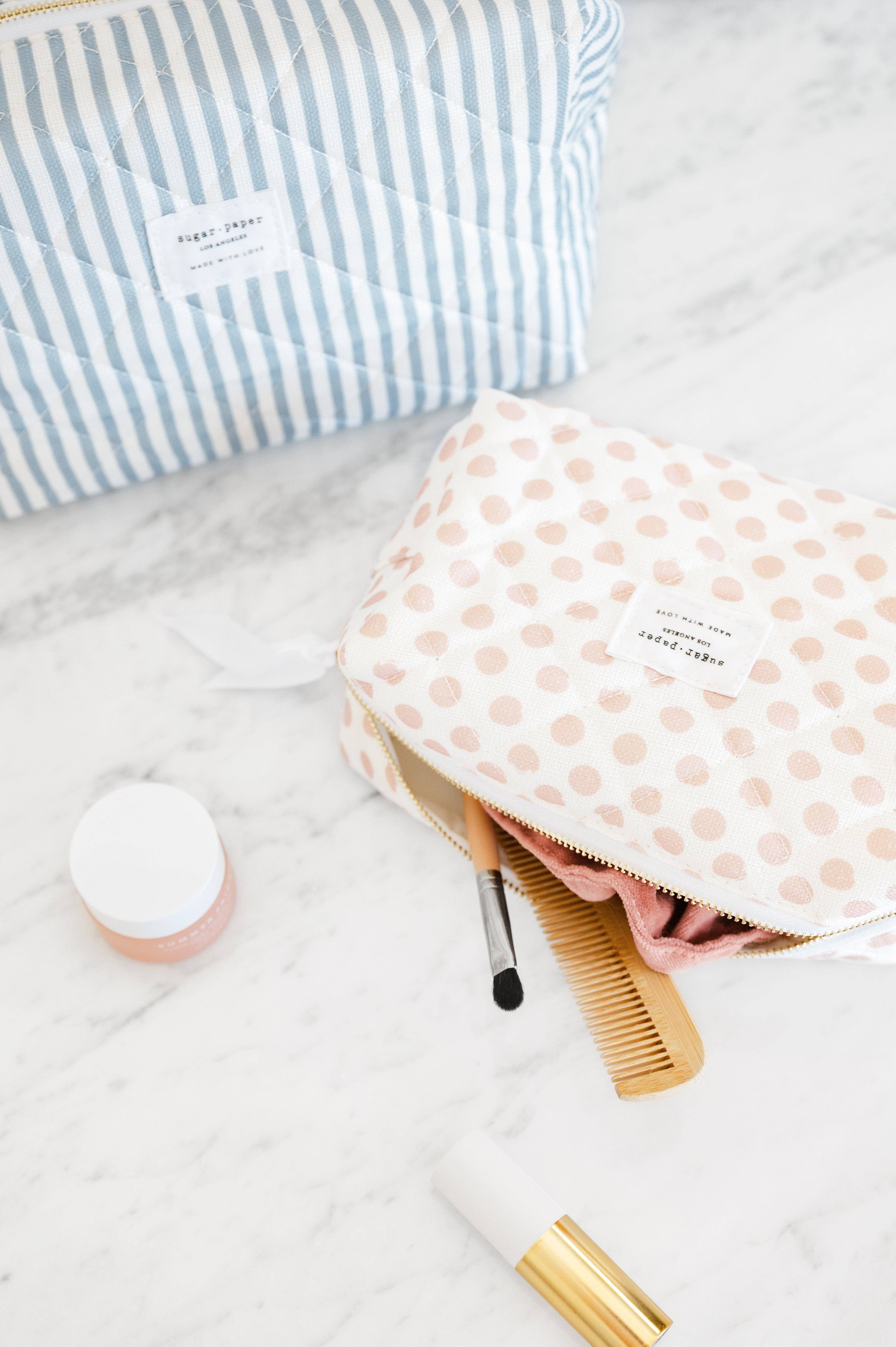 Sugar Paper - Vente Trousses de maquillage/cosmétique - Petite trousse à cosmétiques, rose à pois2