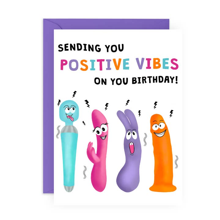 Divertida tarjeta de cumpleaños Positive Vibes para él y para ella para venta al por mayor de Central 23 Cards