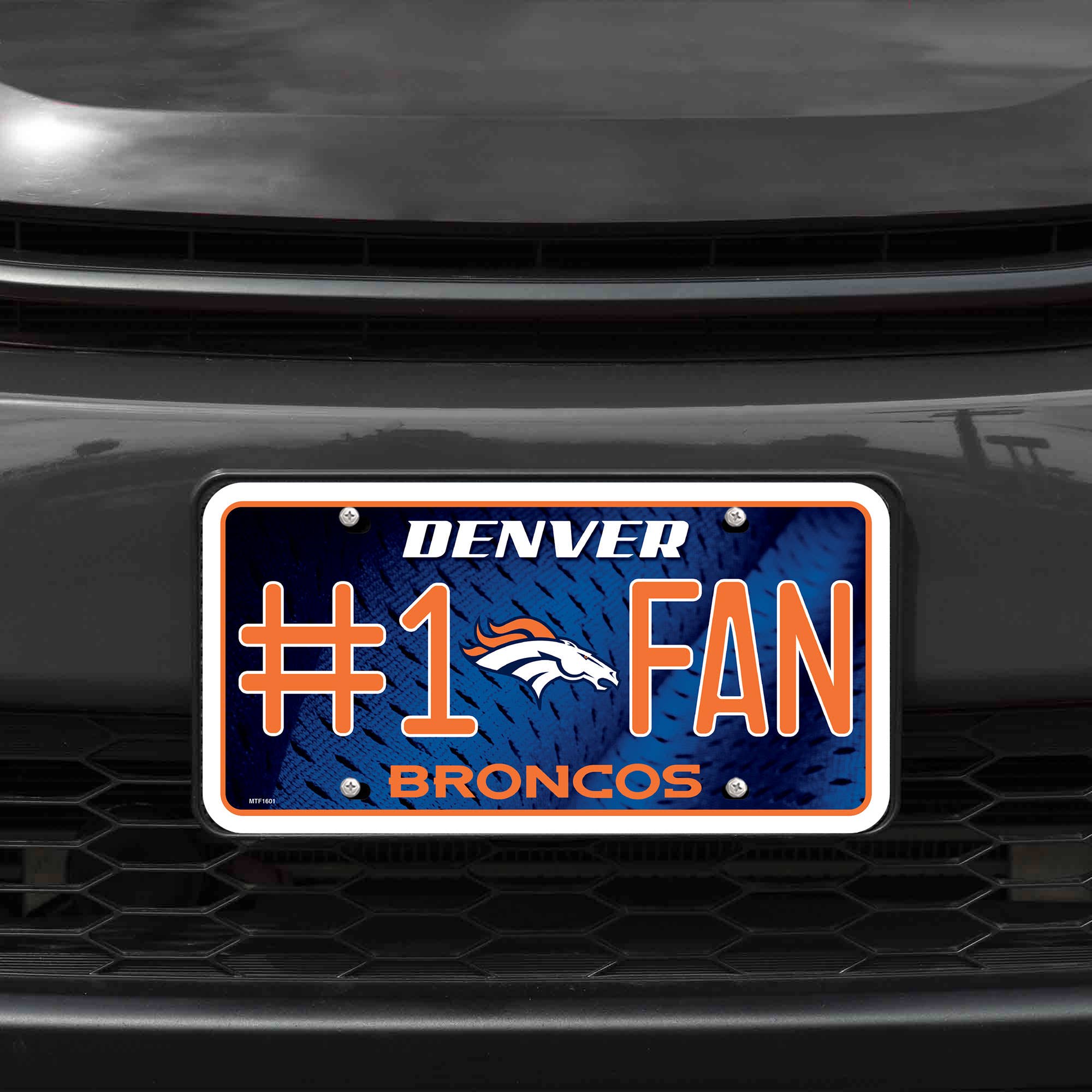 Rico Industries - Wholesale Car Decorative Charm - Unisex - NFL Football Denver Broncos  #1 Fan Metal Auto Tag1