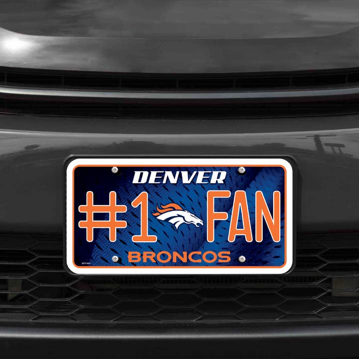 Rico Industries - Wholesale Car Decorative Charm - Unisex - NFL Football Denver Broncos #1 Fan Metal Auto Tag1