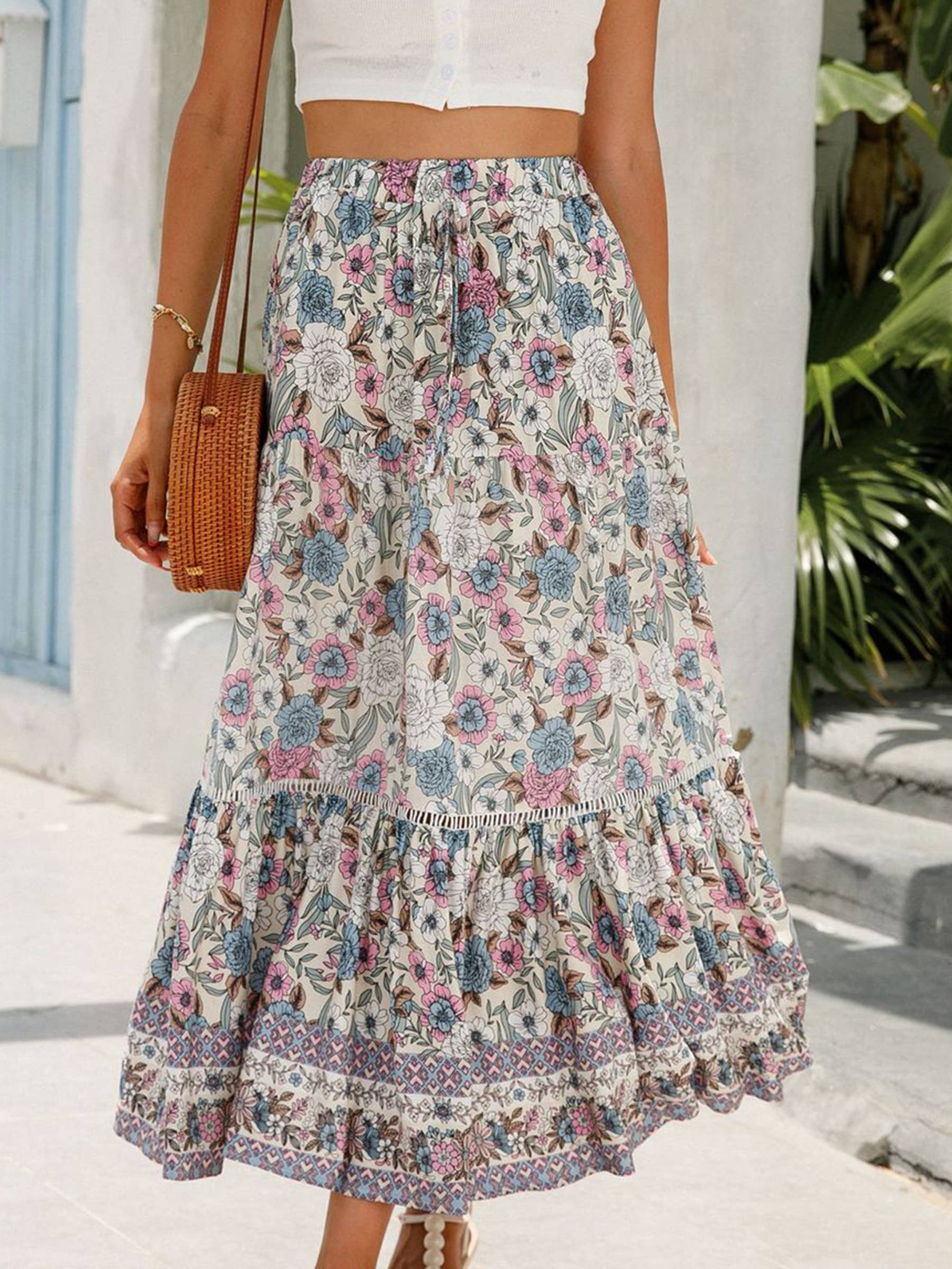 Wholesalesir - Wholesale Skirt - Women's - Lace Patchwork Bohemian Beach Resort Style Skirt1