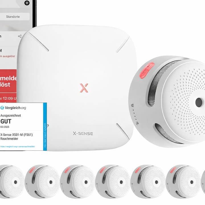 X-Sense Smart Rauchmelder Set 8 Stück XS01-M mit SBS50 Basisstation, TÜV-Zertifiziert für den Großhandel von GS Brandschutz