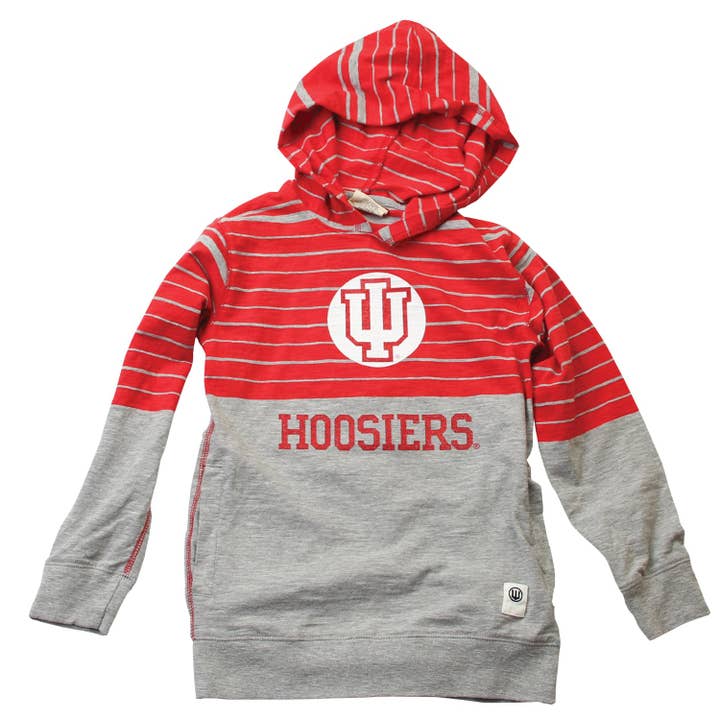 Indiana Hoosiers Youth Boys Stripe Slub Hoodie for wholesale by Wes and Willy