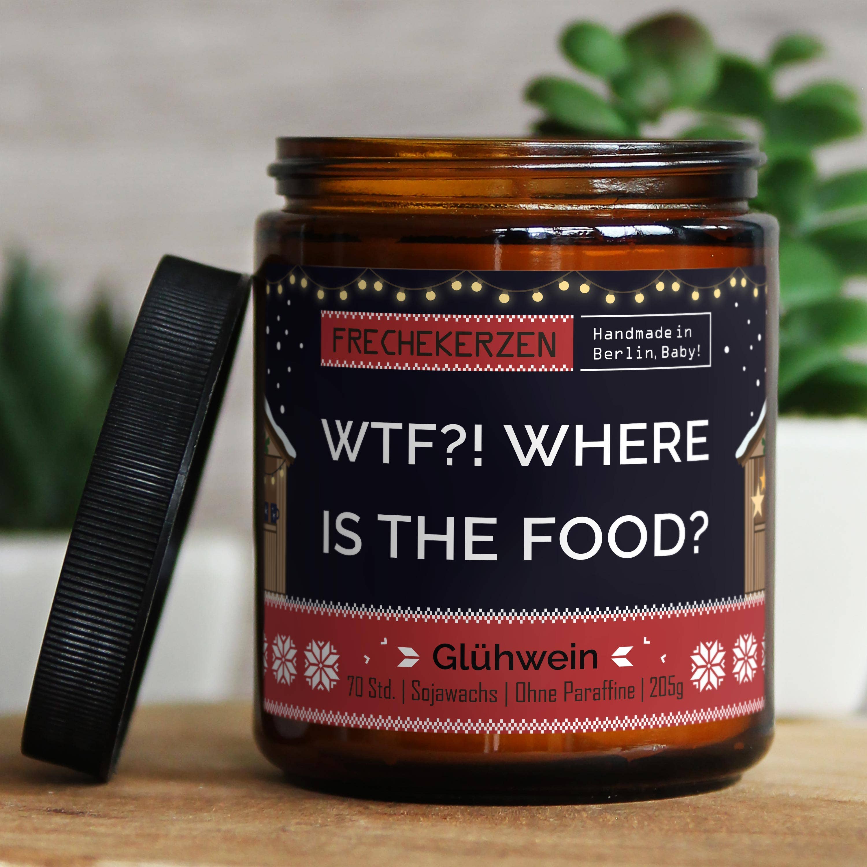 mysoy‎® Duftkerzen-Manufaktur - Wholesale Jar/Filled Candle - Candle with saying | wtf?! where is the food? | Gift soy10