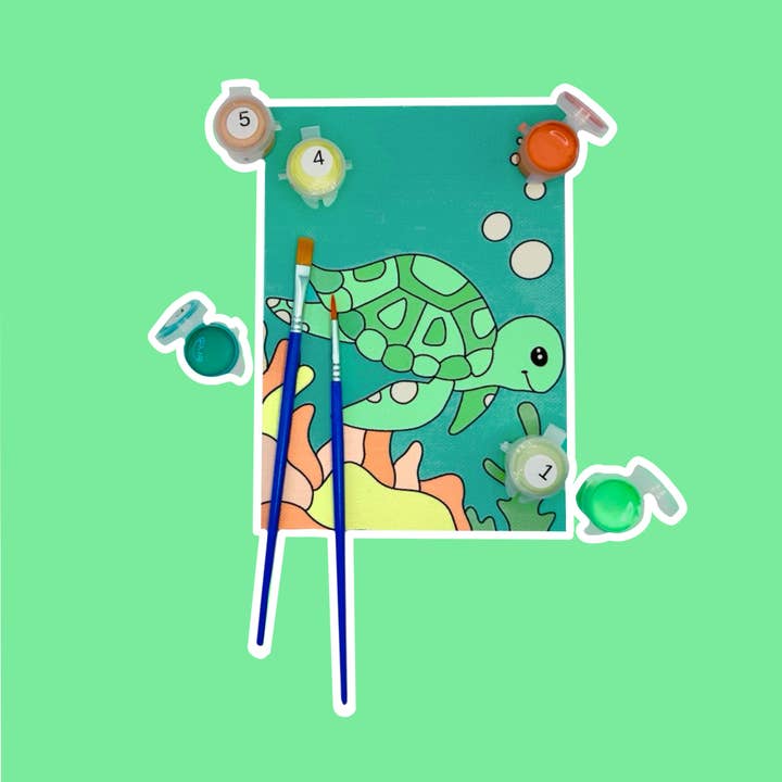 Sea Turtle - Mini Paint by Number Kit (5x7) for wholesale by Colorful Creators