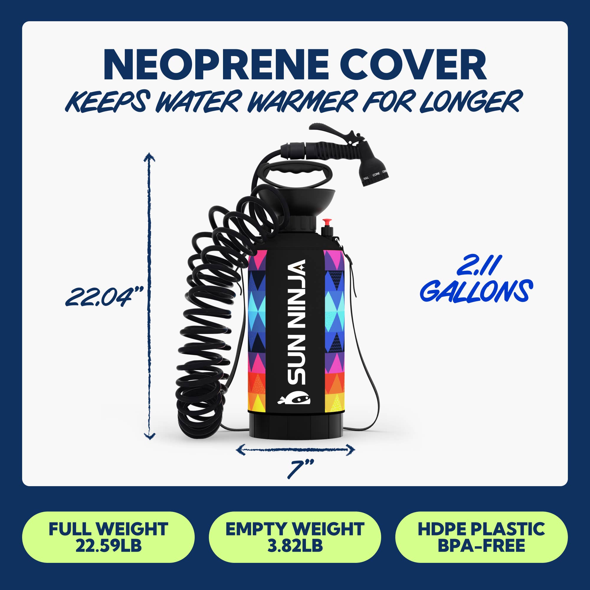 Sun Ninja - Wholesale Beach Accessories - Portable Shower - 2.1 Gallon2
