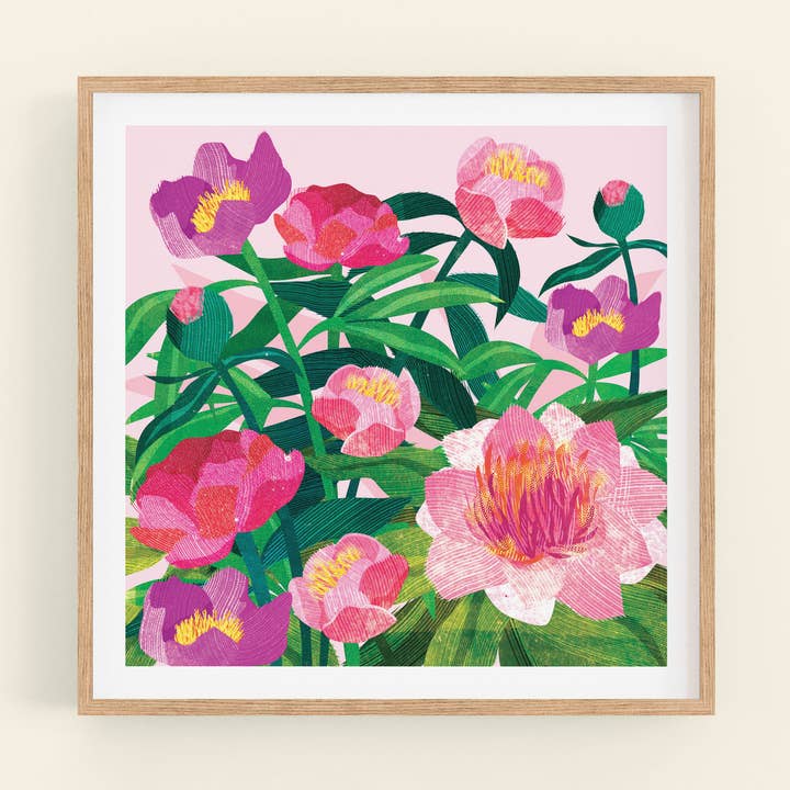 Peonie Floral Art Print for wholesale by Astrid Weguelin Illustration