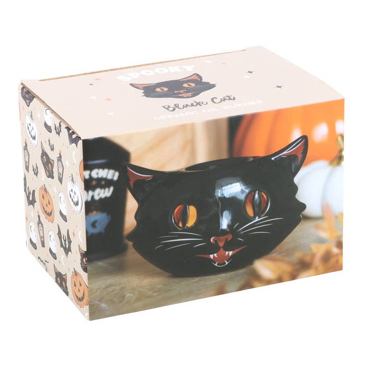 Something Different Wholesale - Wholesale Oil Warmer - Spooky Black Cat Halloween Oil Burner