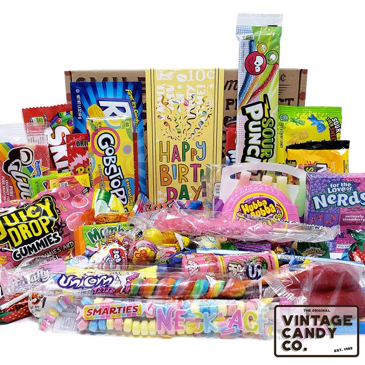 Vintage Candy, LLC - Wholesale Hard Candy - Happy Birthday Candy Care Package For Birthday Girl or Boy
