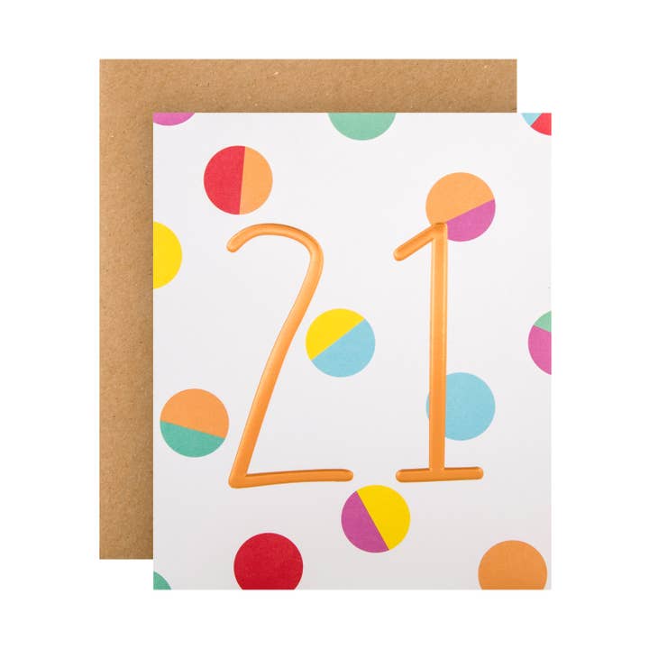 21st Birthday Card - Contemporary Embossed Design for wholesale by Hallmark