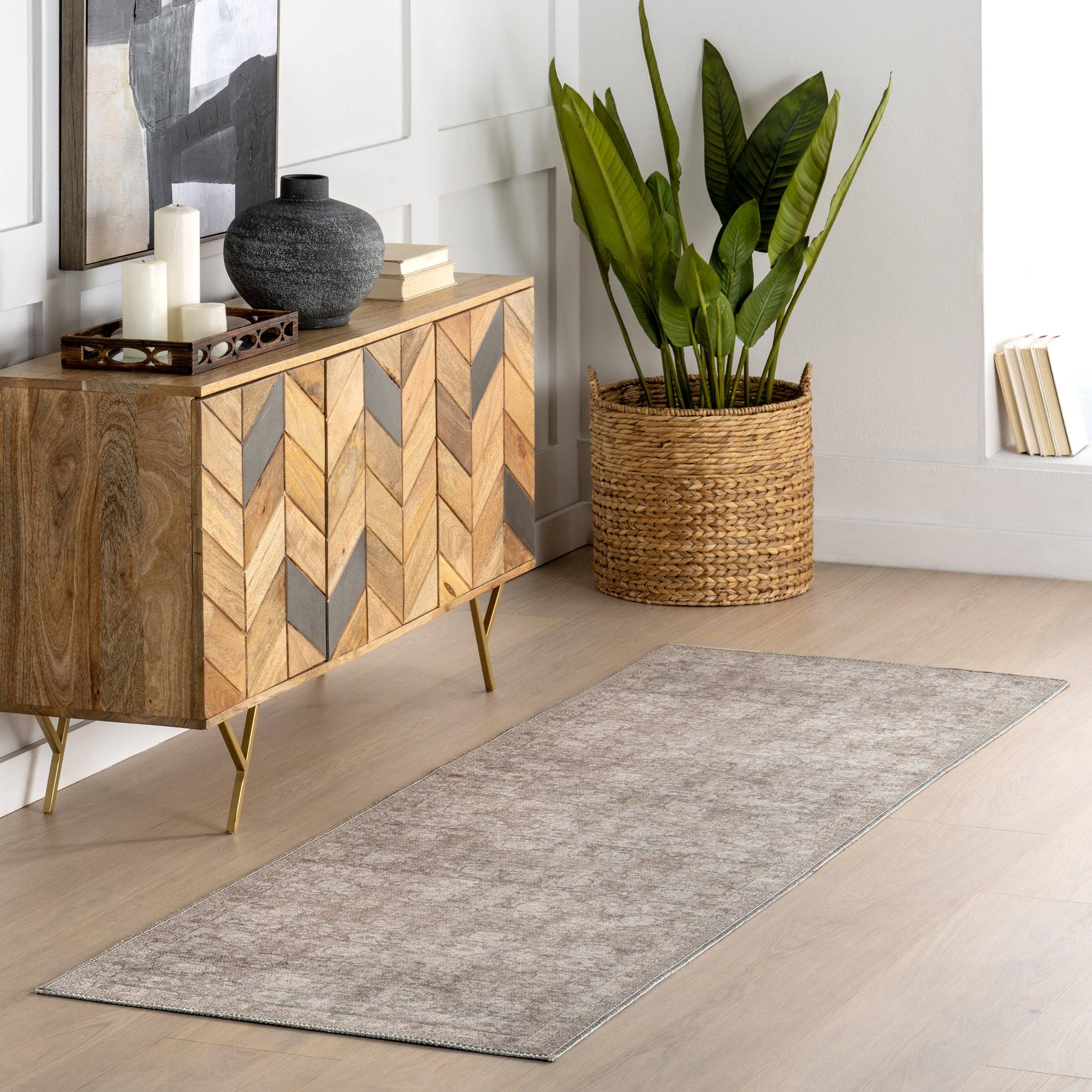 Dark Beige Hillstone Collection Delphi Traditional Vintage Medallion Area Rug for wholesale on Faire8