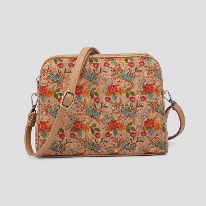 House of Milano - Wholesale Top Handle Bag - Women's - 3145 Cork Triple Compartment Crossbody Bag8