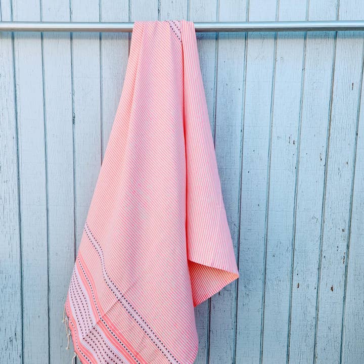 wonderfouta - Wholesale Beach Towel - Beach towel /sarong- Bubble gum-Gray