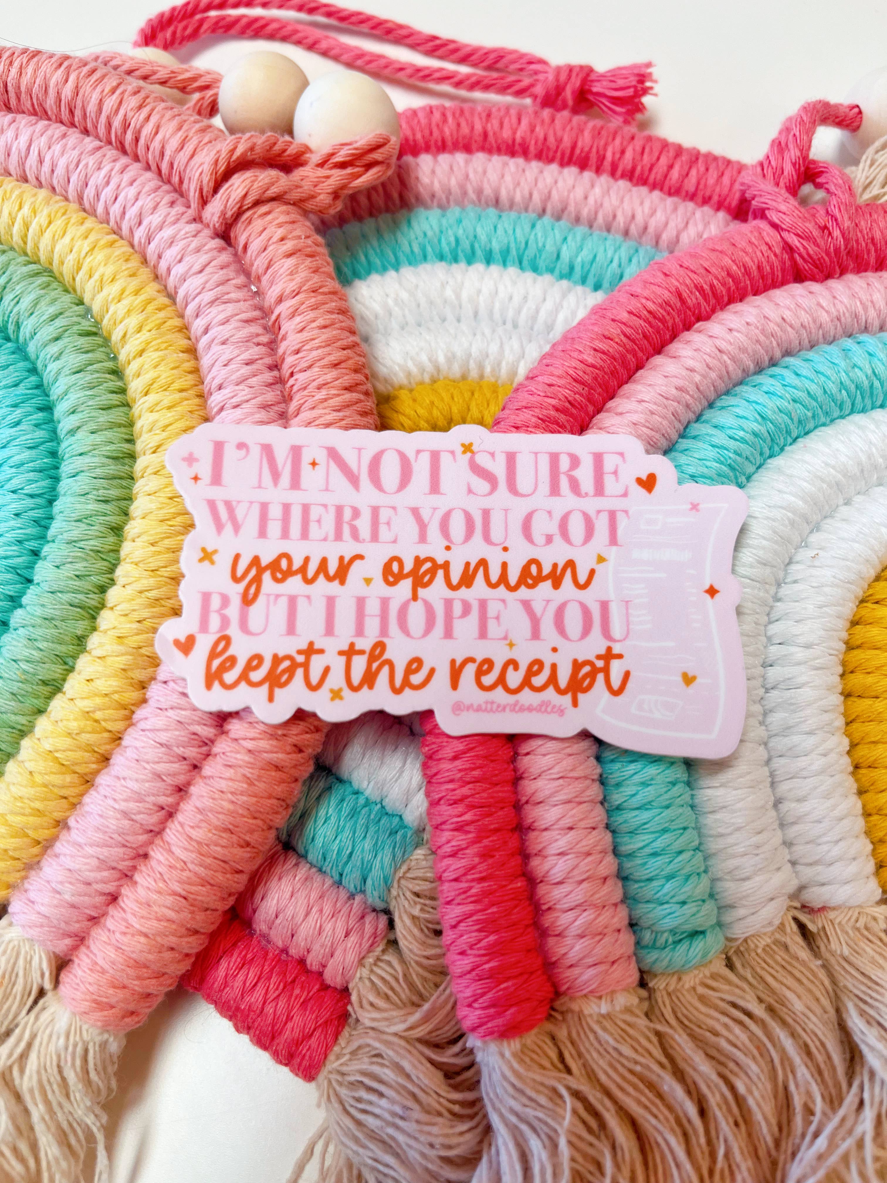 NatterDoodle - Wholesale Sticker - I'm Not Sure Where You Got Your Opinion Sticker 6