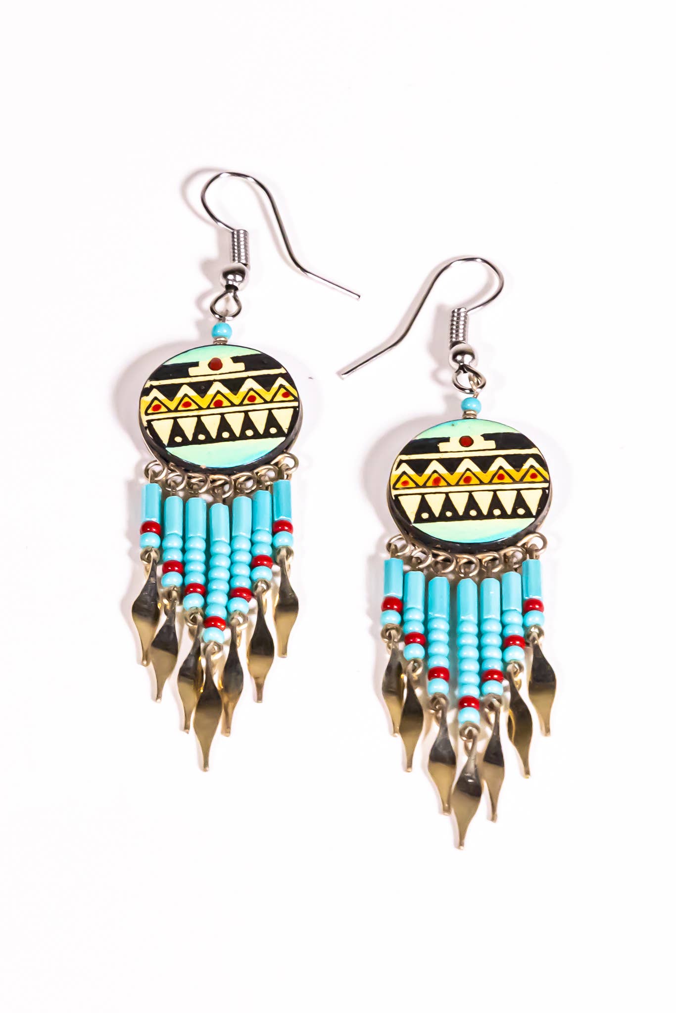 Shelley Enterprises Inc. - Vendita all'ingrosso Orecchini pendenti - 7601-Orecchini dipinti, fatti a mano con perline ceche17