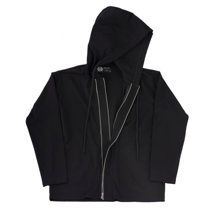 Cardigan à capuche avec double fermeture éclair pour la vente par OBLADI by D'énigme