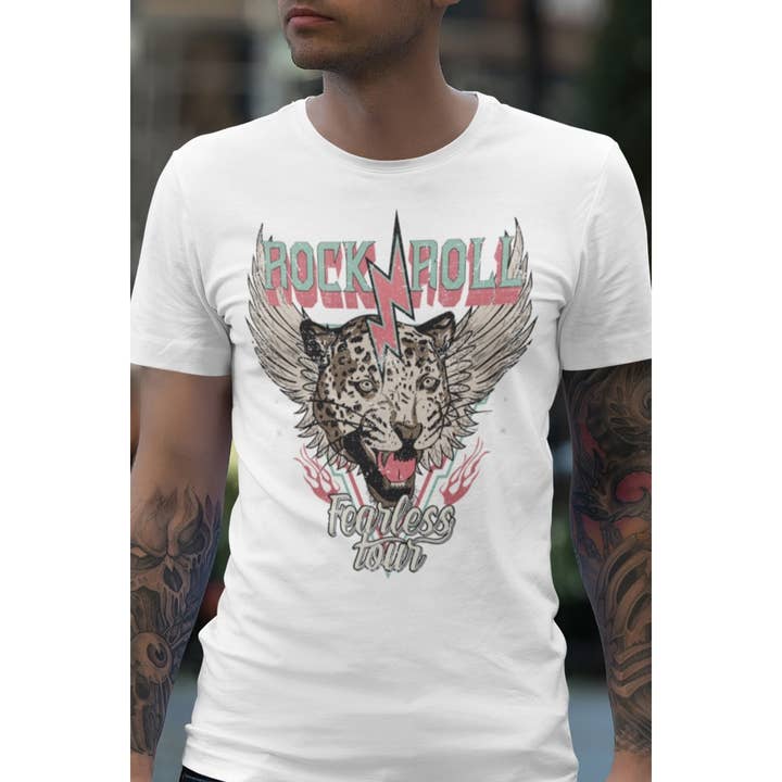 ROCK AND ROLL GRAPHIC MENS TEE for wholesale by HUENIQ
