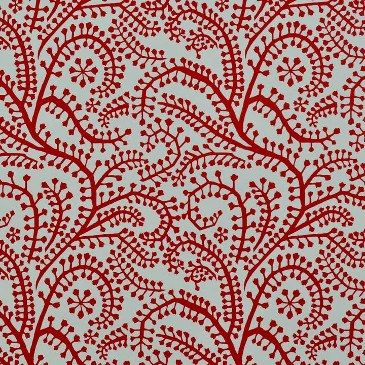Cambridge Imprint - Wholesale Flat wrap - Patterned Paper Seaweed Paisley Crimson3