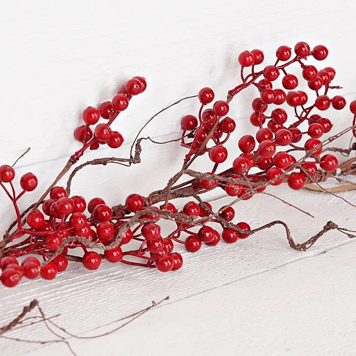 Impressive Enterprises, Inc. - Wholesale Bunting/Garland - 30811- 4ft Garland-Red Ash Berries with wispy twigs1