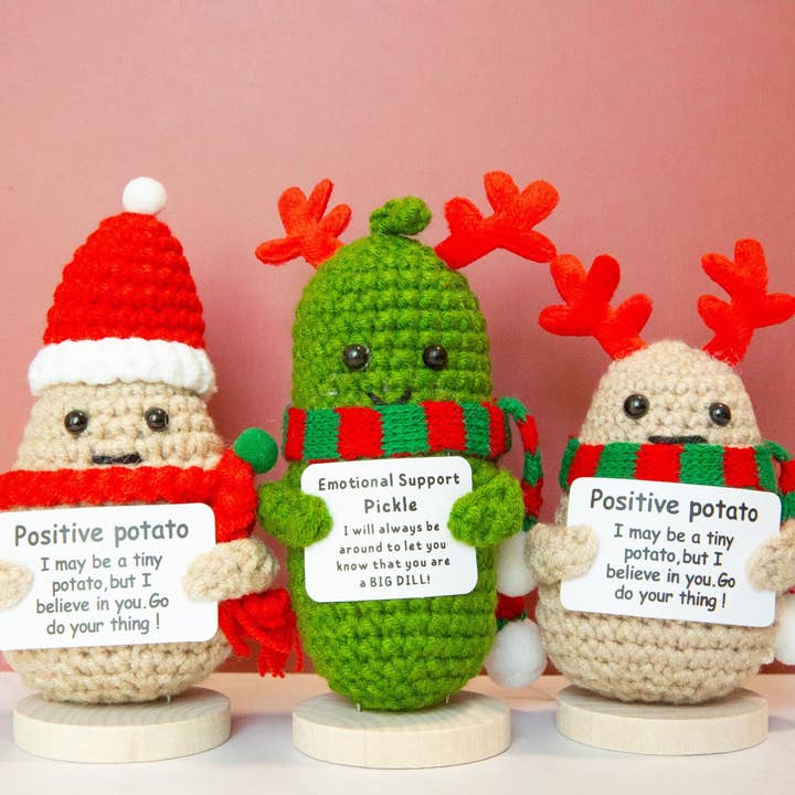 Crochet Emotional Support Pickle/Potato, Cute Xmas Gift for wholesale by TOMOPOD LLC