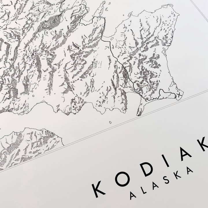 Turn-of-the-Centuries - Wholesale Art Print - Kodiak Alaska Topo City Lines Map ART PRINT5