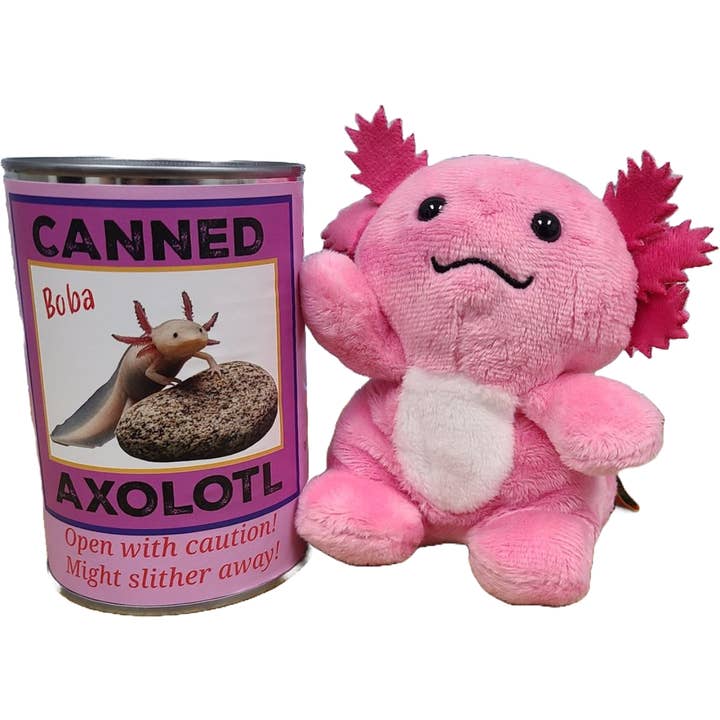 Canned Gifts – Großhandel Kuschel-/Plüschtier – Kind & Baby – Axolotl in Dosen | Stofftierplüsch mit Witzen | Einzigartiges Geschenk