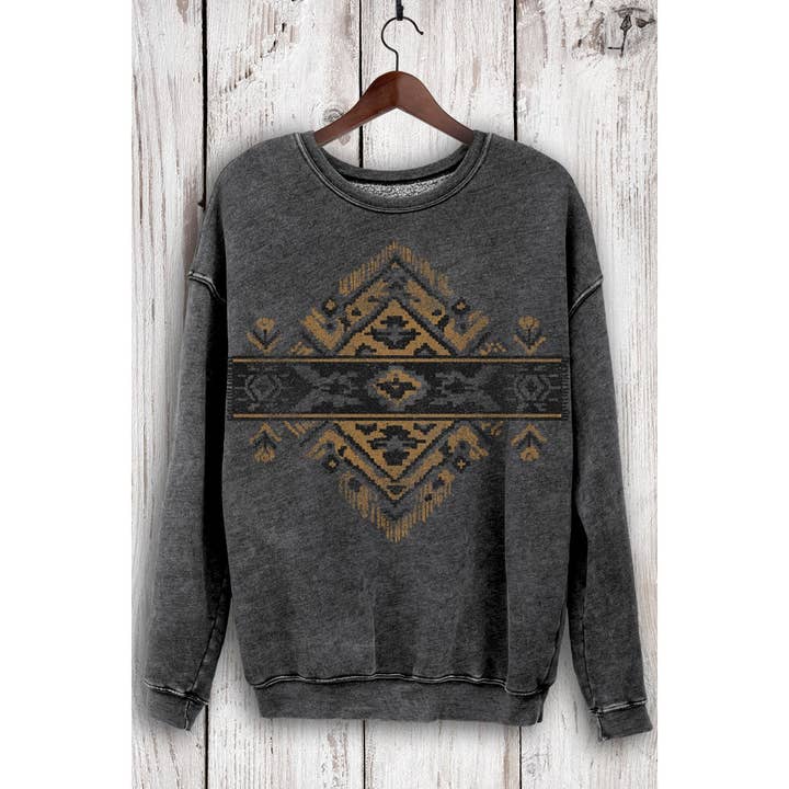 HRTandLUV - Wholesale Sweatshirt - Women's - VINTAGE AZTEC MINERAL SWEATSHIRTS