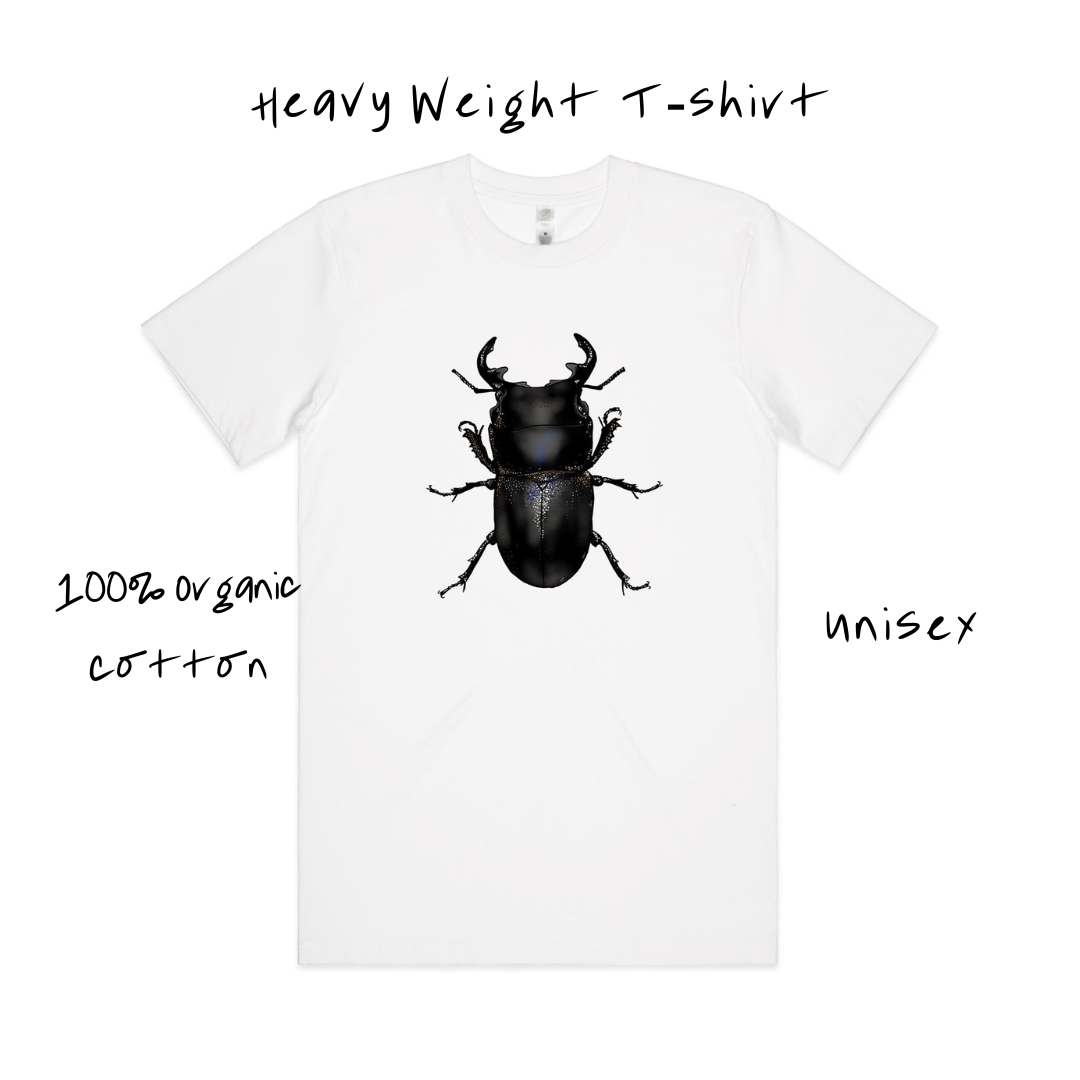 High Tees - Wholesale Screen Printed T-Shirt - Unisex - Stag Beetle Classic Organic T shirt1