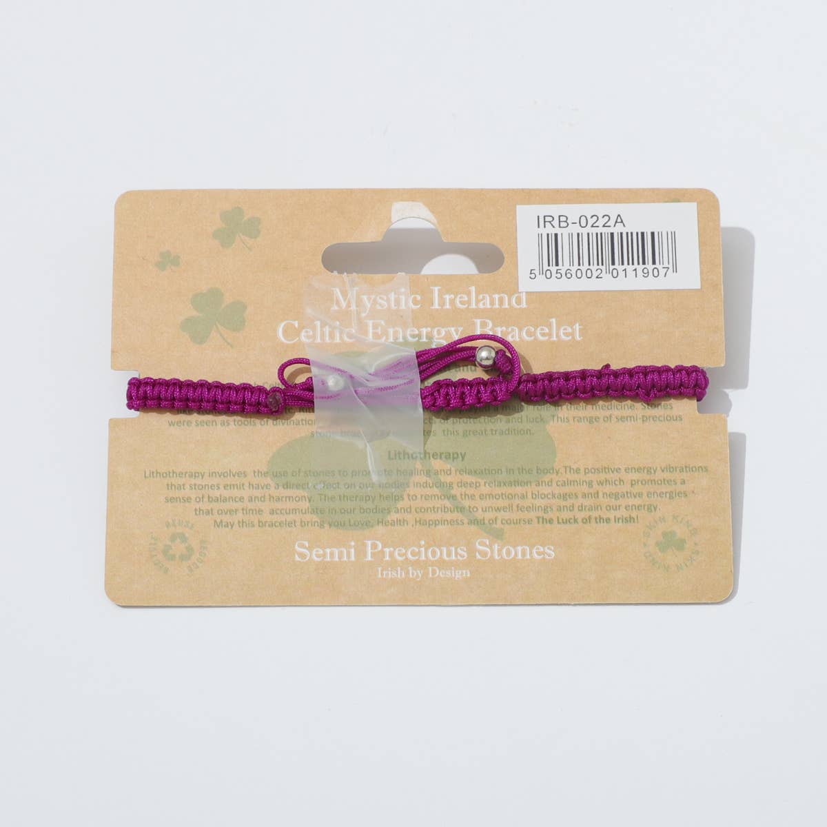 Celtic Ore Crafts - Vendita all'ingrosso Bracciale con perline - Bracciale Ametista Trifoglio IRB-022A1