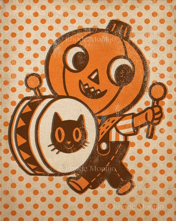 The Fantasmical World of Rhode Montijo - Wholesale Art Print - 8" x 10" Signed Print: DRUMMER JACK (Back In Stock!)0