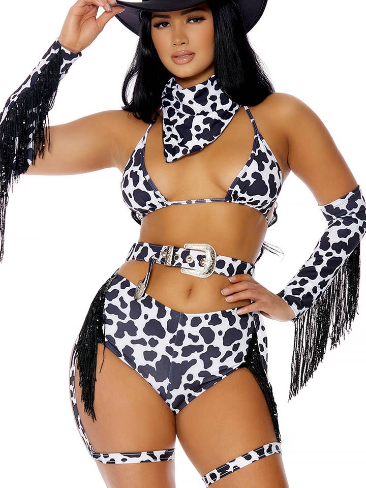Negro Blanco Disfraz de vaquera sexy de Wild Wild de venta al por mayor en Faire