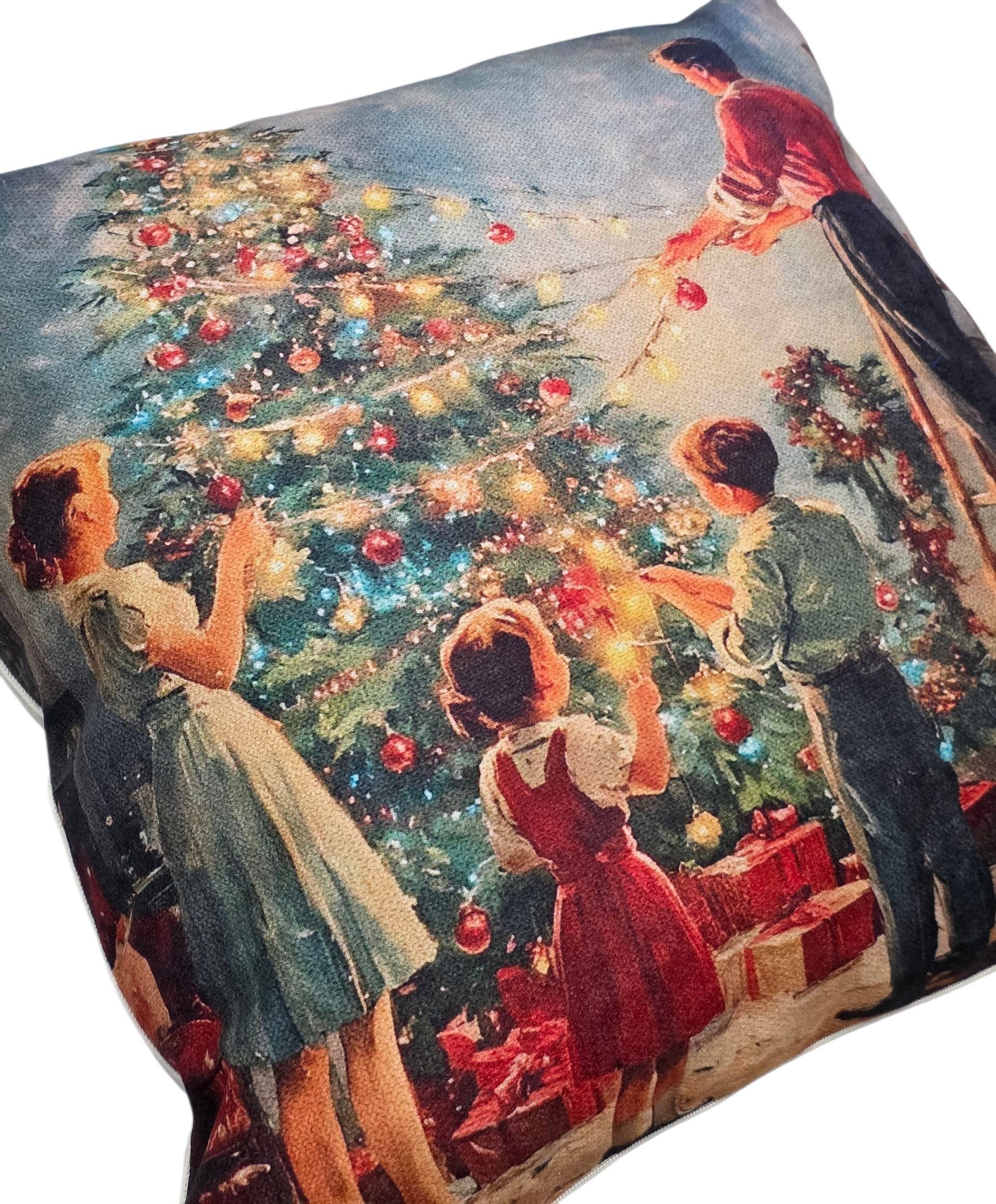 Lunaria Lab – wholesale Dekorativ kudde – Vintage Christmas Family kuddfodral7