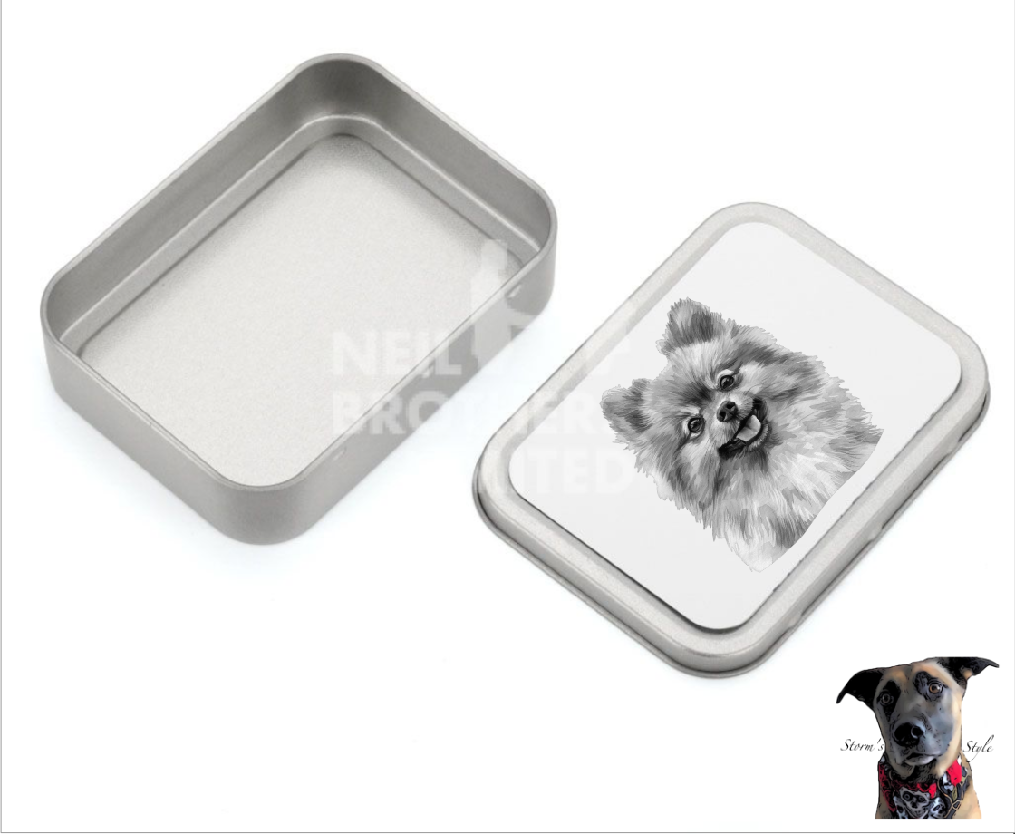 Storms Style - Vente Bocal à friandises – chien - Boîte à friandises en métal pour petit chien noir et gris - de nombreuses races37