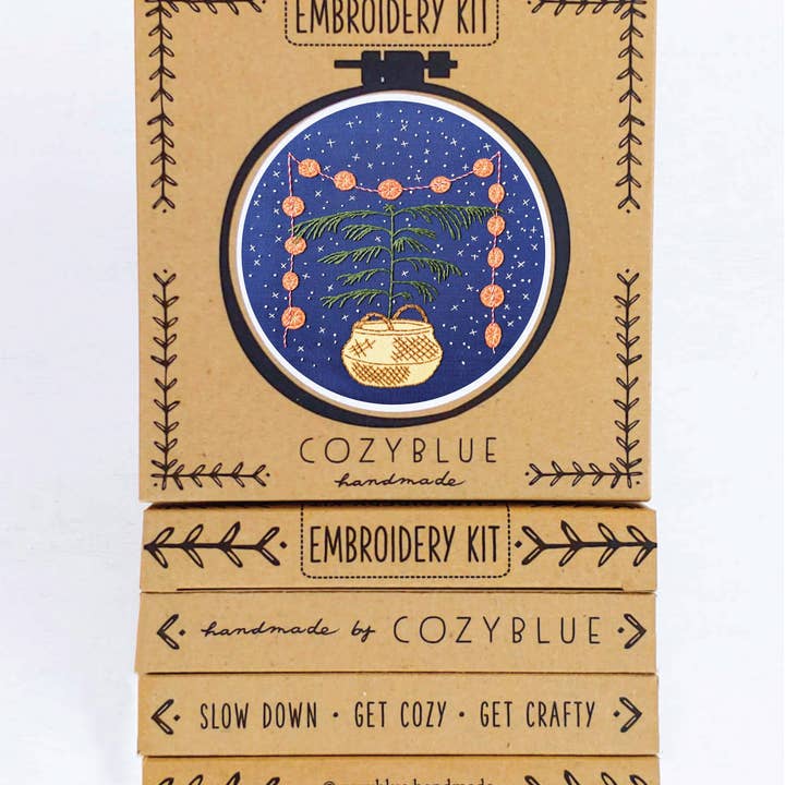 kit de broderie calme et lumineux pour la vente par cozyblue handmade
