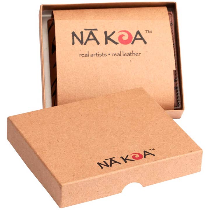 NA KOA - Wholesale Wallet - Men's - Polynesian Tattoo Flip ID Wallet - Te Metua Tane