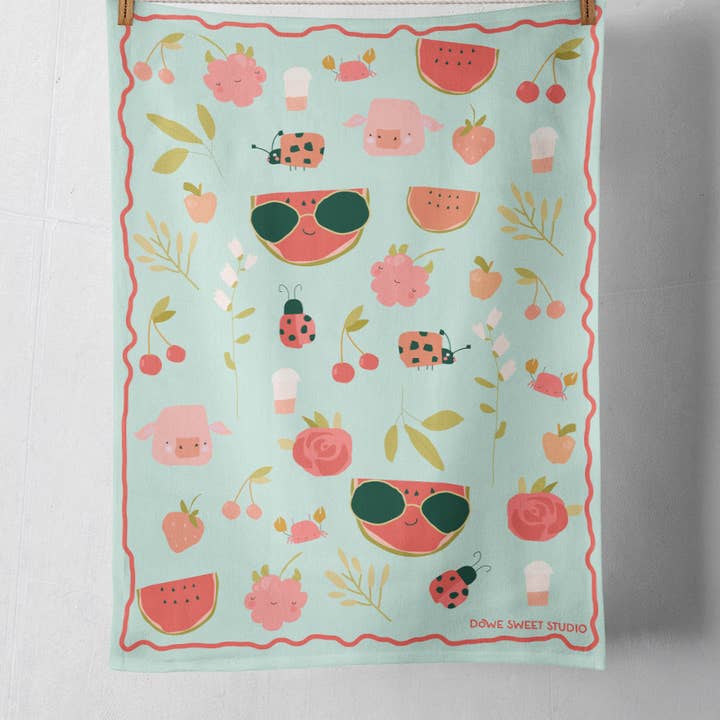 Dowe Sweet Studio - Wholesale Tea Towel - Summer Watermelon Kitchen Towel0