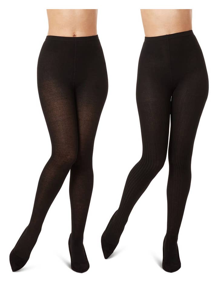 Infinity Classics International Inc. - Wholesale Tights - Women's - Rib/Solid Sweater Tights 2 Pair Pack4