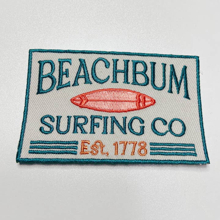 TEELUX - Wholesale Patch - 3.5" BEACHBUM Surfing Co. - Embroidered Hat Patch
