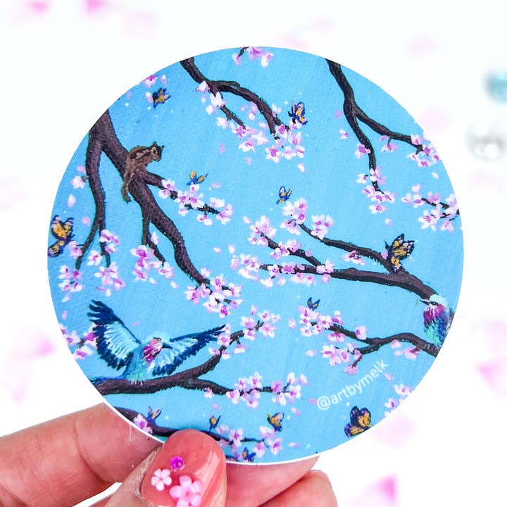 Cherry Blossom Sticker - Hanami Picnic for wholesale by Art by MelK