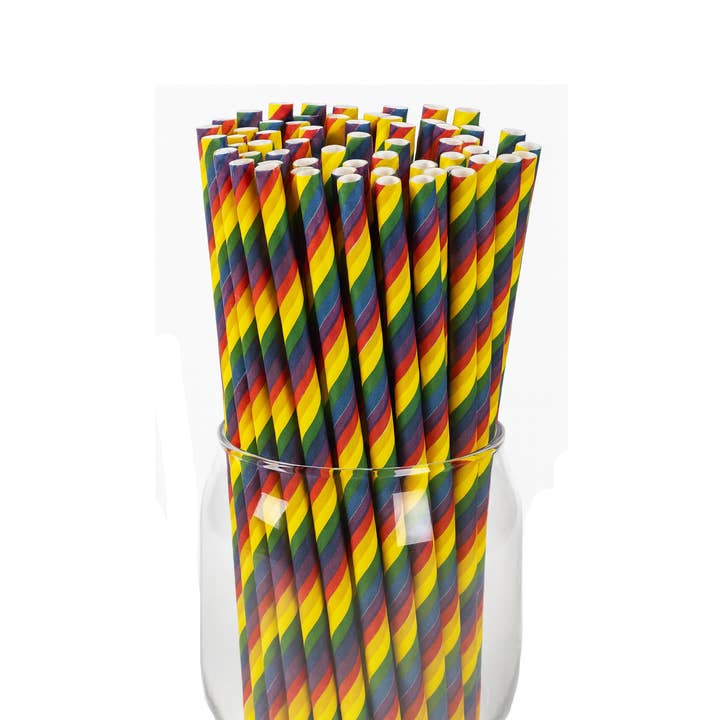 10 pièces - Pailles en papier arc-en-ciel pour la vente par Merchbaendchen