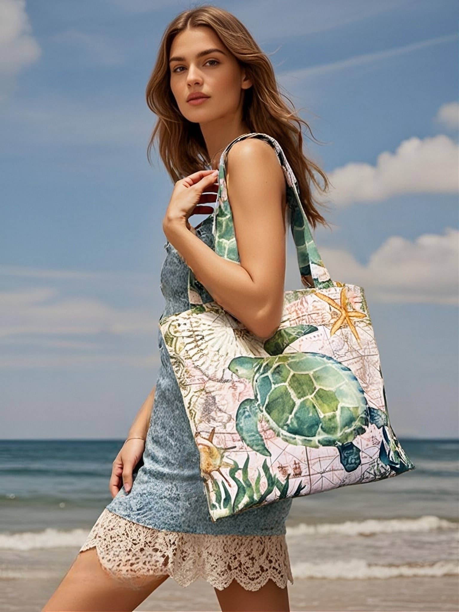 JC Sunny Fashion - Vendita all'ingrosso Borsa tote - Donna - Borsa a Spalla Luxe Tartaruga Verde