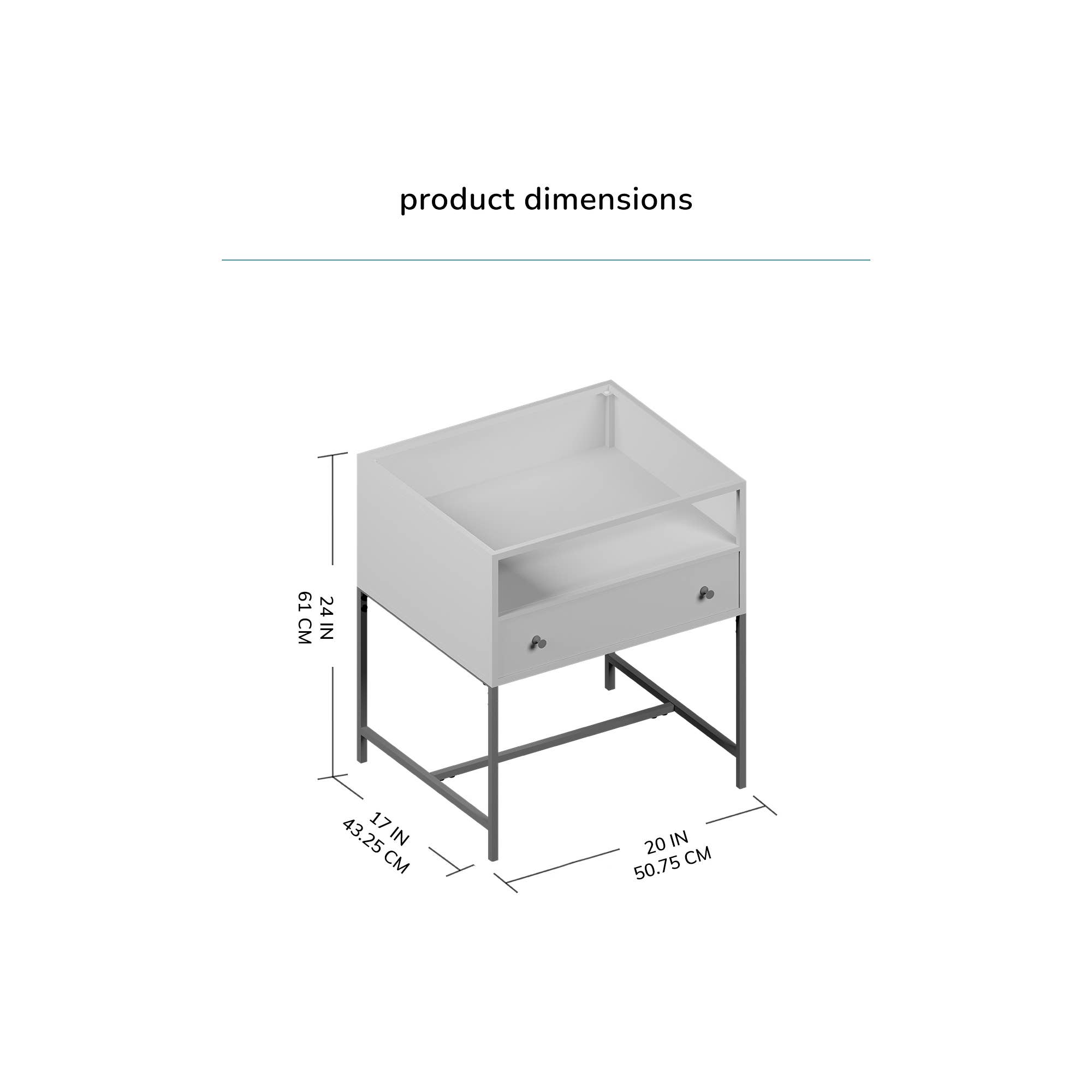MH London - Wholesale Side Table - Hale Metal Industrial Nightstand with Glass Shadow Box Top18